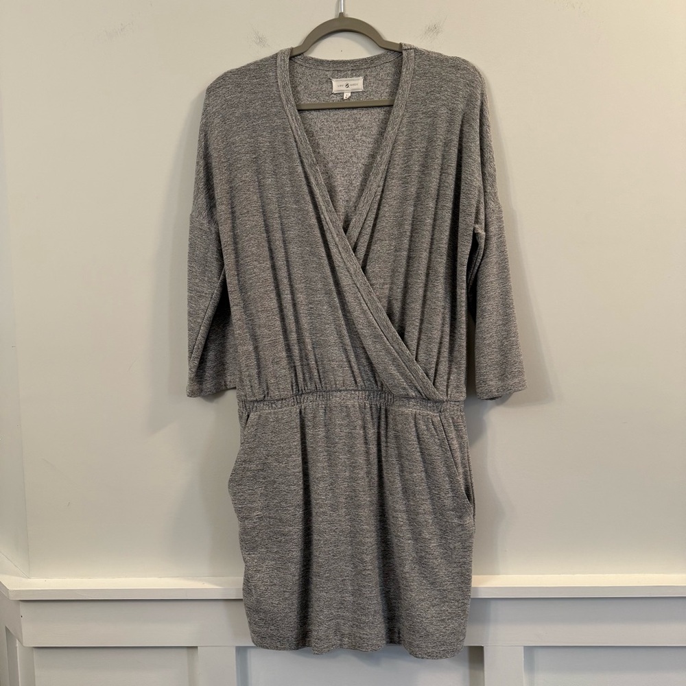 Lou & Grey Heathered Gray Knit wrap dress
